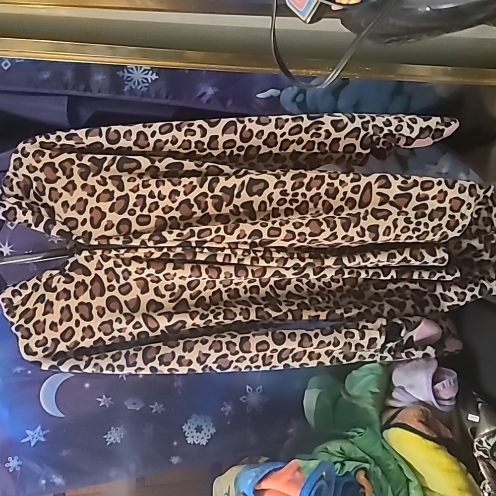 Plus size women's leopard print zip up cat jacket